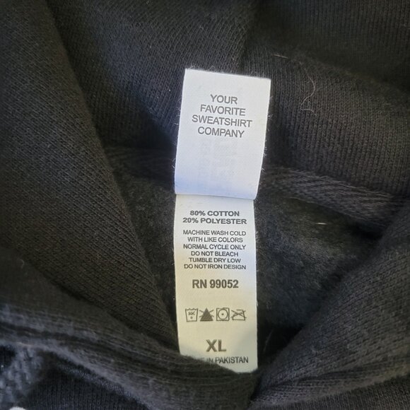 HORRIBLE HUMAN by Caroline Stanbury Black Pullover Hoodie sz XL EUC Autumn Fall - Picture 4 of 6